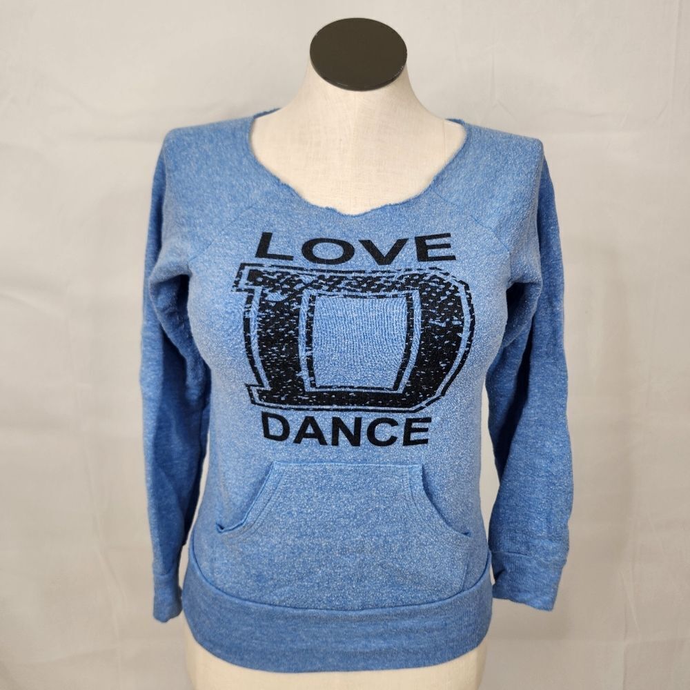 3/$25 Alternative Earth Blue Love Dance Sweatshirt Top Sz S